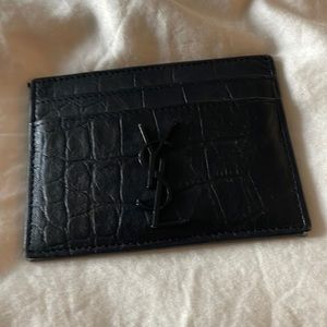 YSL Card Wallet black on black